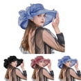 thumbnail image 1 of HuangHuanChen Kentucky Derby hat Fascinator Hats for Women Floral Tea Party Bridal Church Wedding Headwear Dress Hat Wide Brim Leaf Flower Bridal Shower Hat Sun Hats Hat, 1 of 6