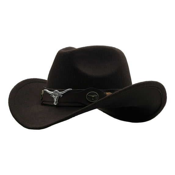 HuangHuanChen Men Hat Womens Woven Classic Cattleman Hat Outdoor cowboy Hat Men Baseball Caps Coffee