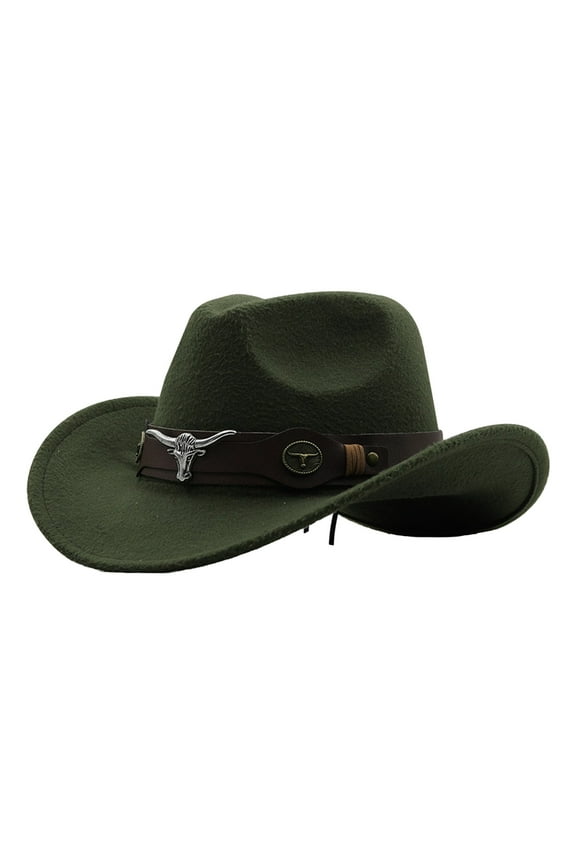 Men Hat Womens Woven Classic Cattleman Hat Outdoor cowboy Hat Men Baseball Caps Green