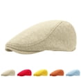 thumbnail image 1 of HuangHuanChen Men's Cotton Newsboy Hat Soft Fit Cabbie Hat Flat Newsboy Driving Hat Cap Cotton Newsboy Flat Caps for Men Cabbie Driving Beret Hats, 1 of 6