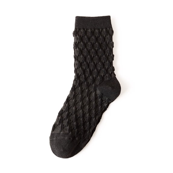HuangHuanChen Mid Calf Cotton Socks for Women Men Soft Breathable Candy Color Solid Casual Crew Socks Stretchy All-Day Comfort Cute Daily Dress Athletic Socks for Women Men Black