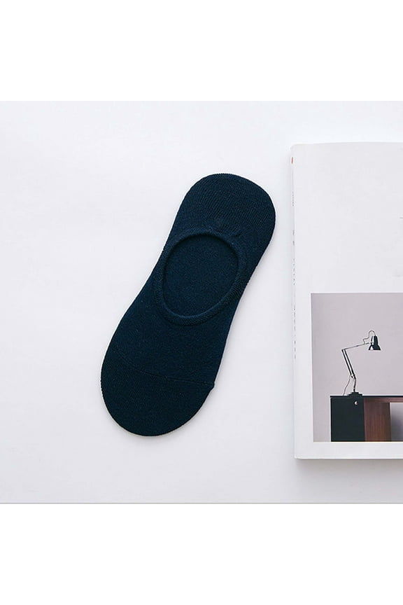 No Show Socks Cotton Liner Socks No Slip Socks With Gel Tab Sport Socks Navy
