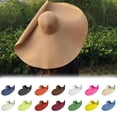 thumbnail image 1 of HuangHuanChen Oversized Beach Hat for Women Wide Brim Straw Covering Sun Hat UPF 50+ UV Protection Foldable Packable Travel Vacation Pool Outdoor, 1 of 4