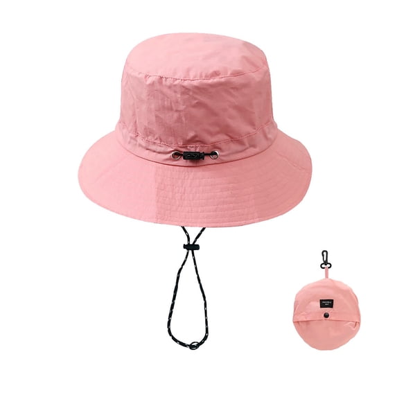 HuangHuanChen Packable Sun Bucket Hat for Men Women Outdoor UV Protection Sun Hats Quick Drying Lightweight Summer Fisherman Hat Hiking Outdoor Travel Climbing Pink One Size