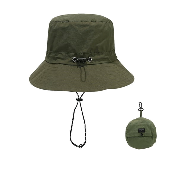 HuangHuanChen Packable Sun Bucket Hat for Men Women Outdoor UV Protection Sun Hats Quick Drying Lightweight Summer Fisherman Hat Hiking Outdoor Travel Climbing Green One Size