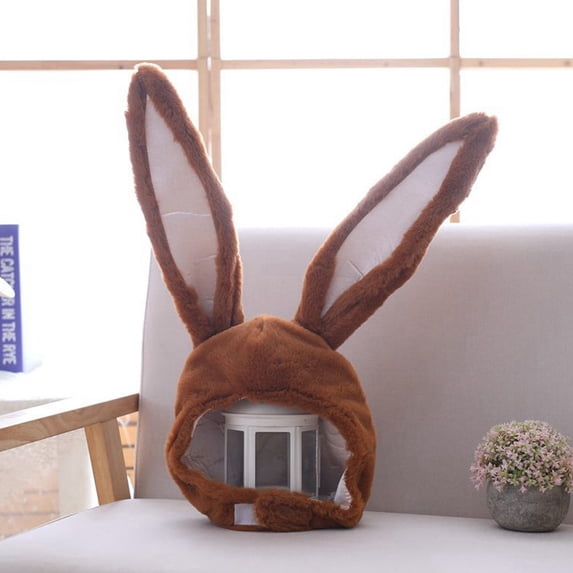 HuangHuanChen Plush Hats Cute Rabbit Ear Plush Animal Hat Cap Party Dress Cosplay Head Cover One Size