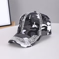 thumbnail image 1 of HuangHuanChen Rhinestone Camouflage Baseball Cap For Women Men Sequins Sun Hat Bling Shiny Rhinestones Sun Visor hat Breathable Cap Sparkle Bling Flag Cap Adjustable Baseball Cap Grey One Size, 1 of 5