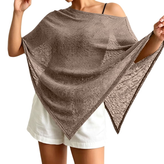 HuangHuanChen Shawl Wraps for Women Knit Poncho Cape Shawl Lightweight Pullover Cover Up Breathable Translucence Wrap Shawls and Wraps for Evening Dresses M