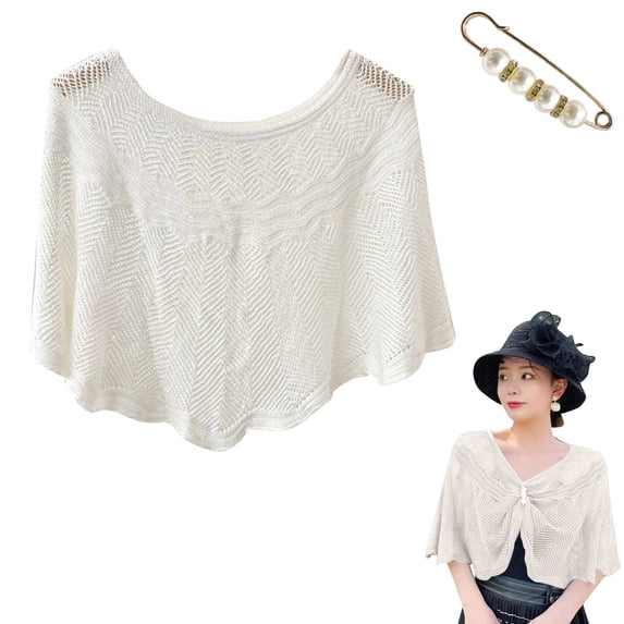HuangHuanChen Shawls and Wraps for Evening Dresses Casual Open Knit Top Lace Summer Lightweight Solid Hollow Out Knitted Sun Proof Shawl Wraps Shawl Wraps for Women