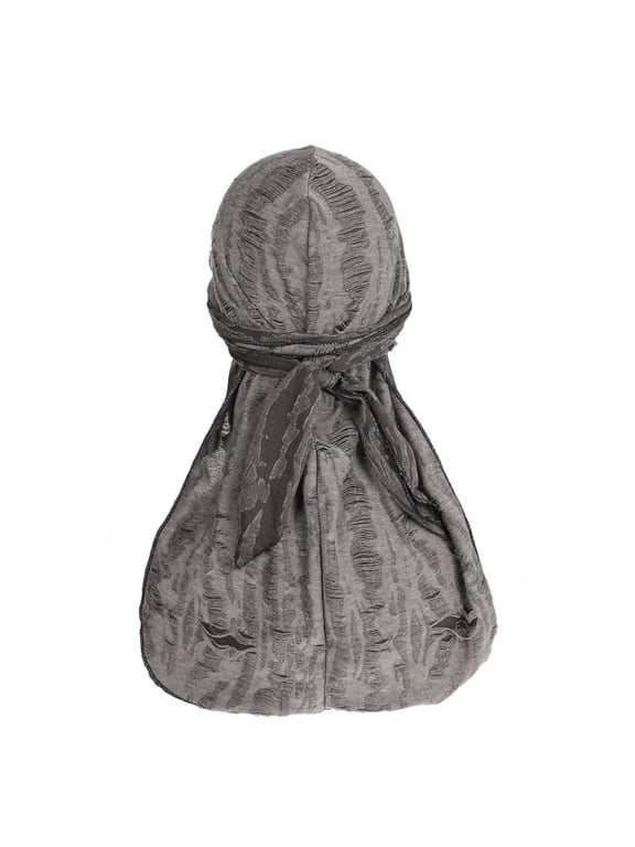Silky Durag For Men Neck Drape Do Rags Cap Breathable Silky Satin Durag Extra Long Tails Headwraps Sun Hat Biker Bonnet Headwear Light Ashy