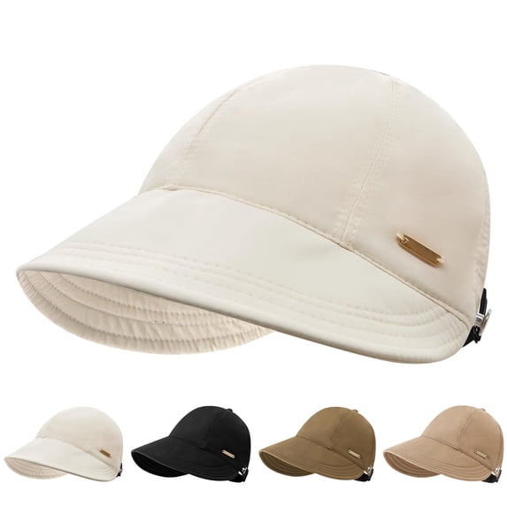 HuangHuanChen Sun Hat for Women Adjustable Sun Visor Hat Lightweight Breathable Casual Beach Hat Sports Cap Outdoor Travel Sun Protection Daily Wear Coffee A