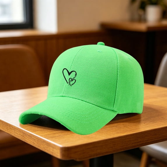 HuangHuanChen Sun Hats for Women for Women Dad Hat Adjustable Trucker Hats For Women Love Heart Printed Baseball Cap Baseball Caps for Women Light Green