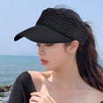 thumbnail image 1 of HuangHuanChen Sun Visor Hats for Women Sun Hat Spring Summer Outdoor Sports Visor Cap Sun Hat Sunshade Sunscreen Hat UV Protection Breathable Beach Hat Sun Hat for Women Black, 1 of 4