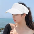 thumbnail image 1 of HuangHuanChen Sun Visor Hats for Women Sun Hat Spring Summer Outdoor Sports Visor Cap Sun Hat Sunshade Sunscreen Hat UV Protection Breathable Beach Hat Sun Hat for Women White, 1 of 4