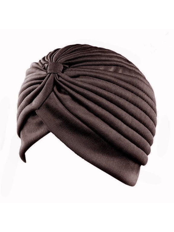 Turban Hat for Women Stretch Turbans Pleated Headwraps Head Hair Covers Solid Color Head Coverings For Women Sleeping Head Cap Head Wraps For Women