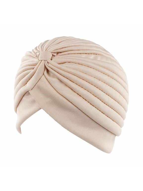 Turban Hat for Women Stretch Turbans Pleated Headwraps Head Hair Covers Solid Color Head Coverings For Women Sleeping Head Cap Head Wraps For Women