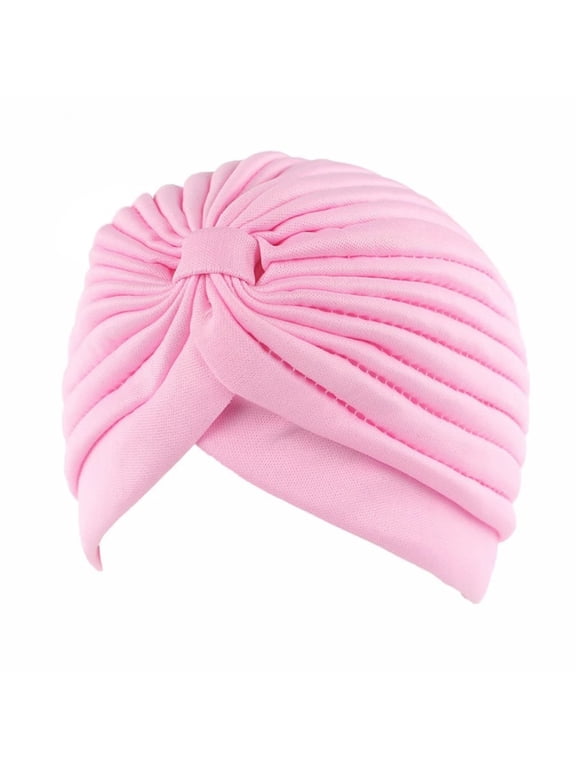 Turban Hat for Women Stretch Turbans Pleated Headwraps Head Hair Covers Solid Color Head Coverings For Women Sleeping Head Cap Head Wraps For Women