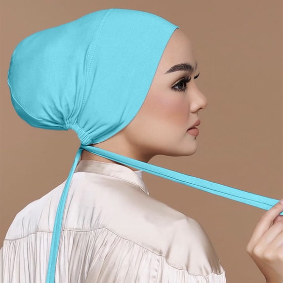 HuangHuanChen Turban for Women Casual Solid Color Multicolor Elastic Bandage Lace Bottom Muslim Hijab Chemo Cancer Cap Head Wraps For Women