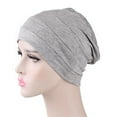 thumbnail image 1 of HuangHuanChen Turban for Women Solid Color Head Wrap Sleeping Hat Chemo Cancer Hat Turban Hat Muslim Hat Head Wraps For Women One Size, 1 of 5
