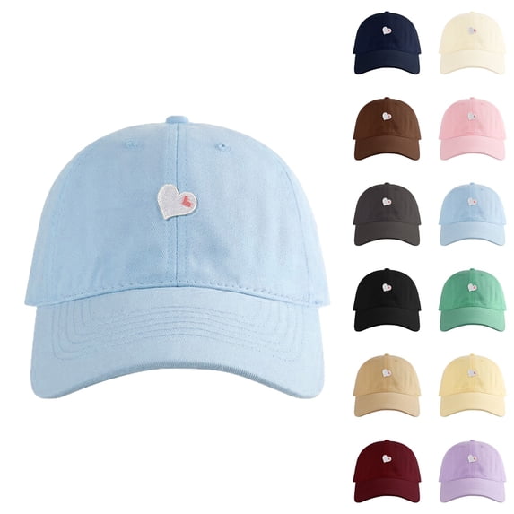 HuangHuanChen Unisex Baseball Caps Lover Heart Embroidery Summer Sunshade Hat Sun Caps Student's Versatile Visor Hat Baseball Caps Daily Wear