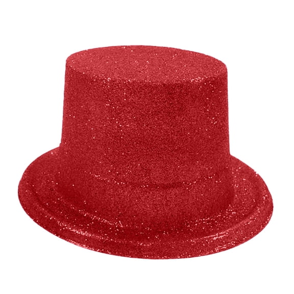 HuangHuanChen Unisex Top Hat Shiny Sequin Magician Victorian Hat Tuxedo Hat Dress Up Bowler Top Hats for Men Women Sequin Party Top Hats Disco Accessories