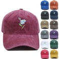 thumbnail image 1 of HuangHuanChen Vintage Floral Embroidered Baseball Cap for Women Men Adjustable Floral Embroidery Dad Hat Trendy Retro Flower Print Casual Outdoor Sports All-Day Comfort Sun Hat Wine, 1 of 2