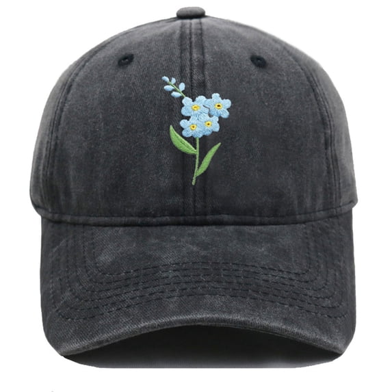 Vintage Floral Embroidered Baseball Cap for Women Men Adjustable Floral Embroidery Dad Hat Trendy Retro Flower Print Casual Outdoor Sports All-Day Comfort Sun Hat Black 2026 Sales Under $1