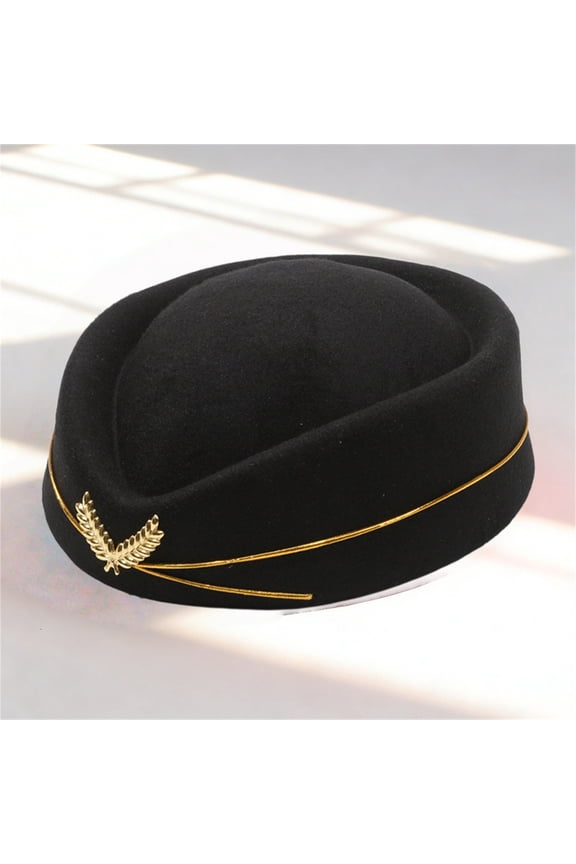 Women Flight Attendant Hat Plane Cap Stage Performance Women Ladies Cap Air Stewardess Cap Stewardess Uniform Plane Cap Accessories