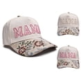 thumbnail image 1 of HuangHuanChen Women's Mama Trucker Hat Trendy MAMA Embroidered Baseball Cap for Women Adjustable Wide Brim Trucker Hat For Women Mama Hat Mother's Casual Sun Hat Pink One Size, 1 of 7