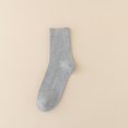 thumbnail image 1 of HuangHuanChen Women's Socks Sports Socks Cotton Pile Socks Mid Tube Socks Solid Color White Black Socks Grey, 1 of 5