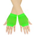 thumbnail image 1 of Womens Short Fingerless Gloves Stretch Hollow Breathable Mesh Fish Net Gloves Punk Cutout Grid Fingerless Gloves for Party Rave Concert Street Fashion Accessory Green 2026 Sales Under $1, 1 of 4