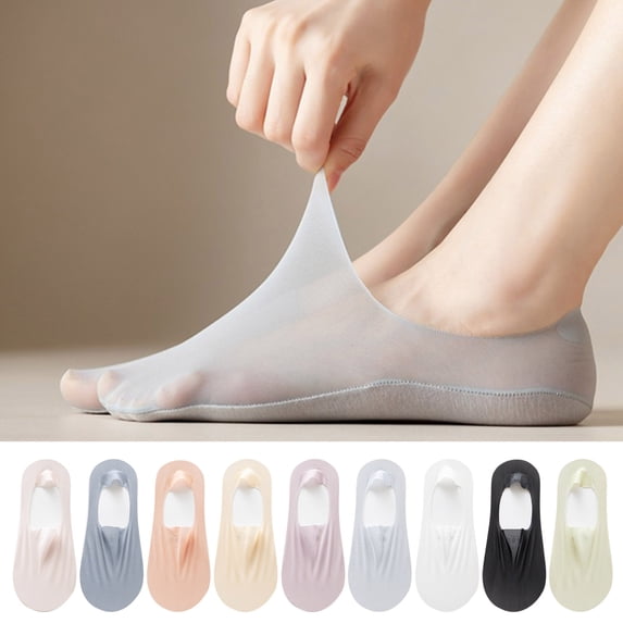 HuangHuanChen Womens No Show Socks Low Cut Liner Socks Ice Feeling Non-Slip Invisible Thin Ankle Socks Hidden Cushioned Socks For Flat Boat Pink One Size