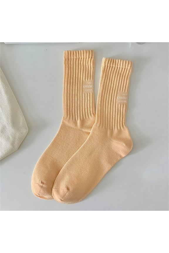Womens Socks Thin Cotton Socks Soft Cotton Bootie Socks Above Ankle Crew Socks Orange