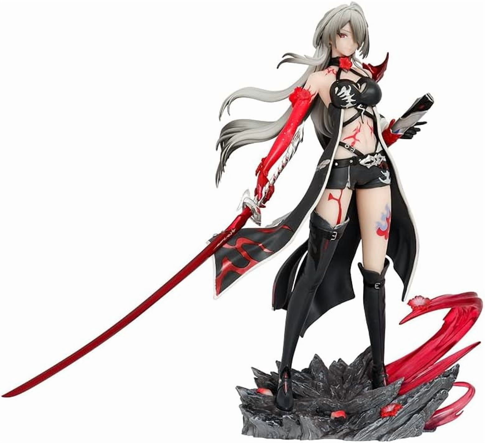 HuangQuan Figure Fighting Standing Raiden Bosenmori Mei Anime Figures 30cm/11.8inch PVC Character Action Model Figure Statue Ornament Gifts (a)