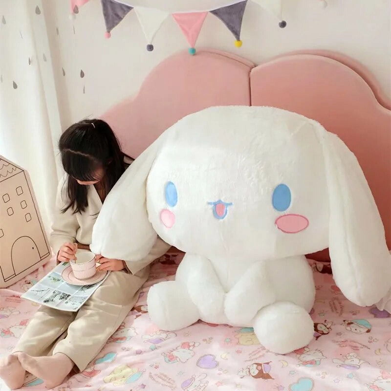 HuangShi  Cartoon Anime Figure Japanese Cute Cinnamoroll Big Eared Dog Large Plush Sitting Doll Pillow Toys Children Birthday Gift