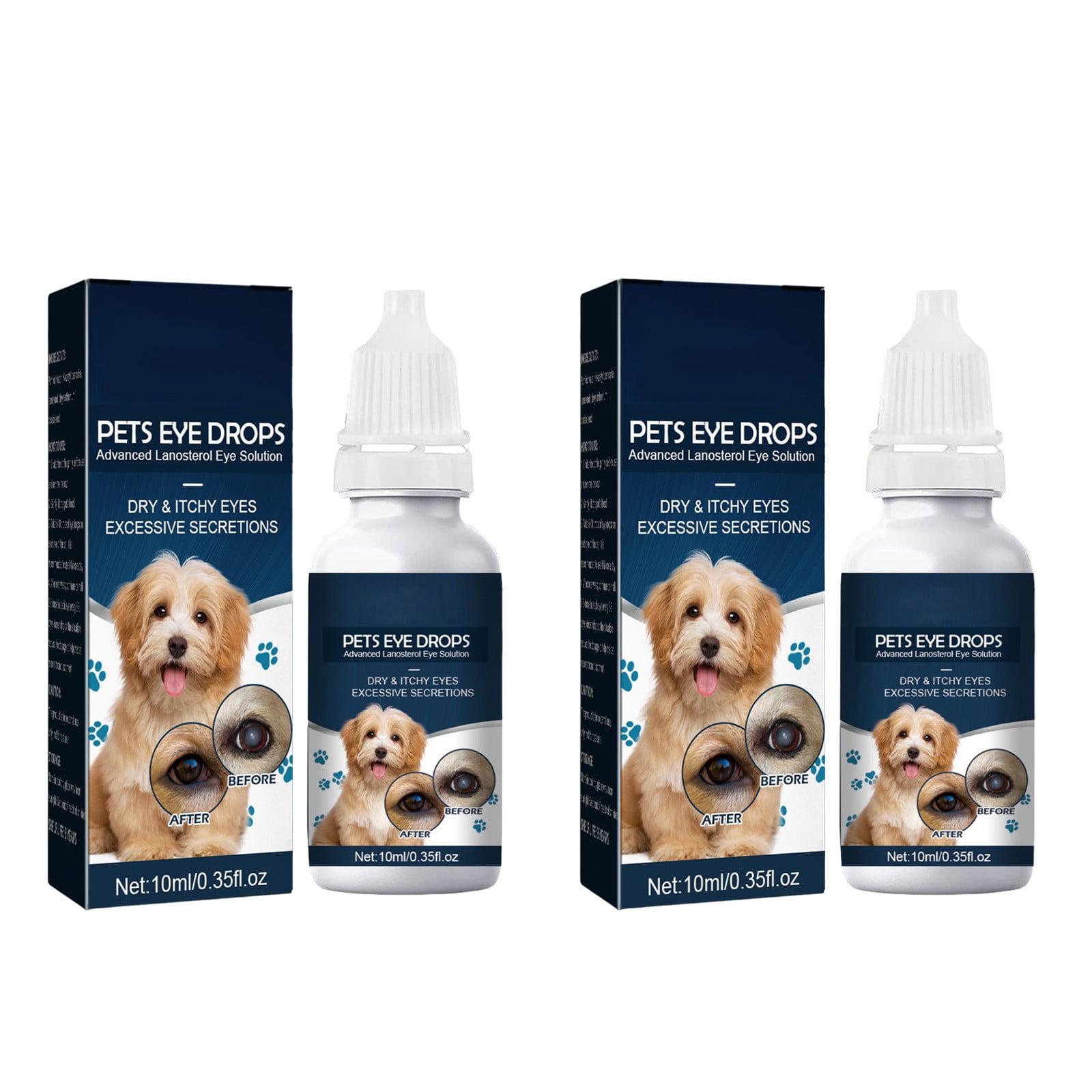Huanghuaa 2pcs Dog Eye Drops For Dry Eyes 15 Advanced Lanosterol Eye