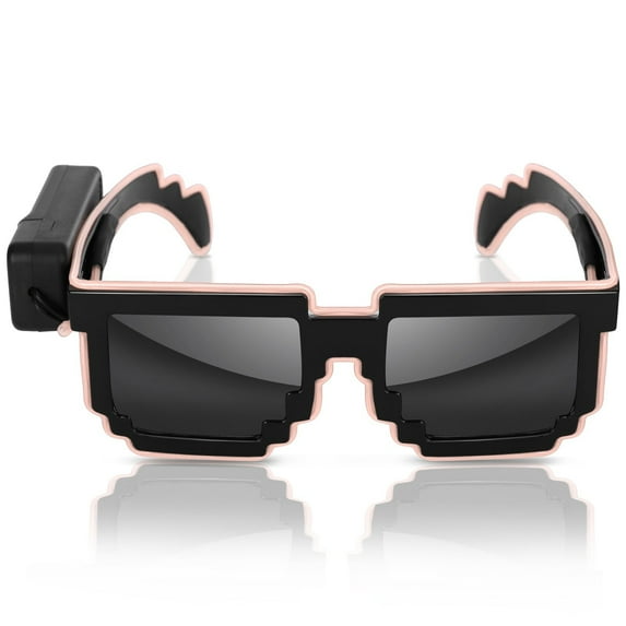 Huanghuaa Cordless LED Light Up Neon Rave Party Sunglasses, Glowing DJ Glasses With 4 Mode Party 9