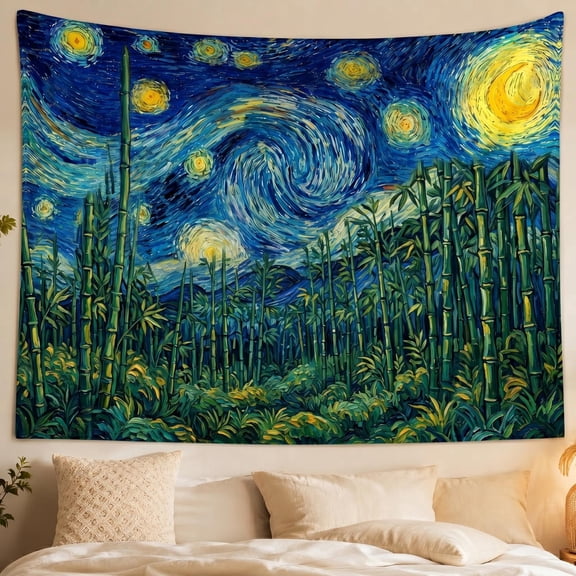 XaaKee Room Tapestry, Bamboo Forest Nature Scenery Tapestry Wall Hanging, High-Quality Polyester Large Tapestry For Zen Spaces, 60x40Inch