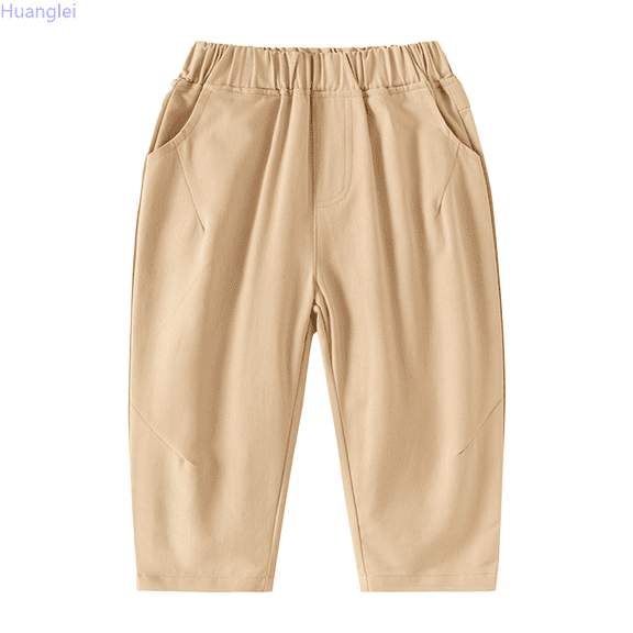 Huanglei 2025 New Children's Solid Color Casual Pants Fashion Children's Pants Casual Trousers 18-24 Months