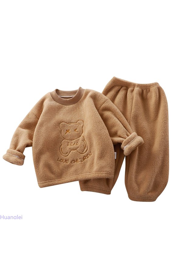 Autumn And Winter Children's Thickened Warm Boys And Girls Style Suit Summer/Winter Outfits ,4-5 Years ,Yellow