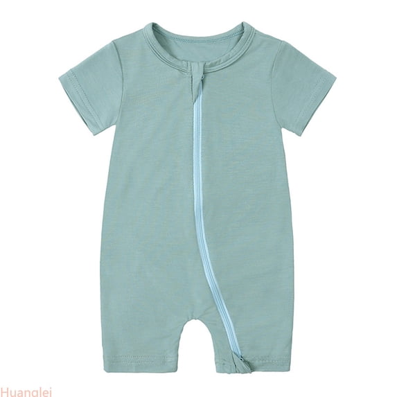 Huanglei Baby Girls Boys Rompers Pajamas Zipper Short Sleeve Sleeper Jumpsuit ,18-24 Months ,Green