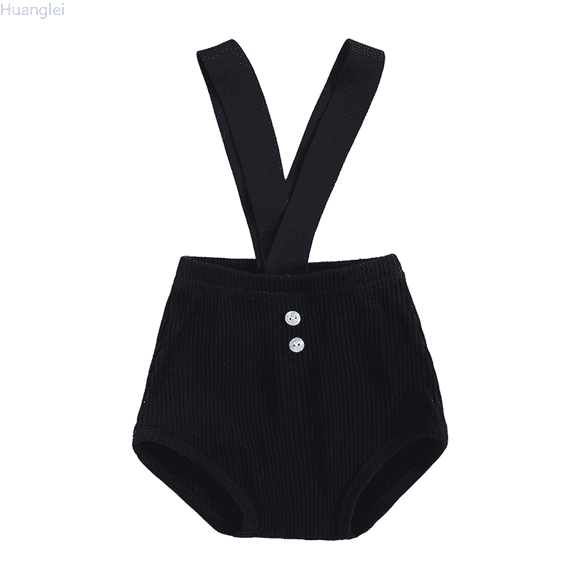 Huanglei Baby Girls Knit Suspender Shorts Toddler Summer Casual Outfit V Back Overalls Comfortable Home Wear 0 3 Years Cargo Trousers 6-9 Months