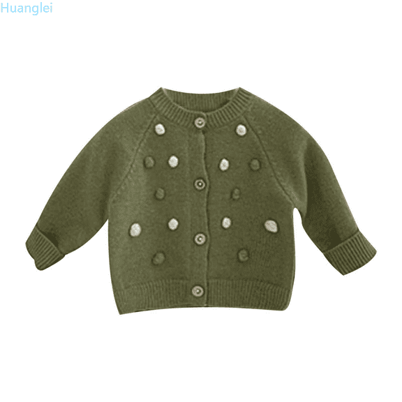 Huanglei Baby Kids Girls Cardigan Long Sleeve Kid Button Sweater Girl Crew Neck Cardigans Sweater Fall Sweaters Kids