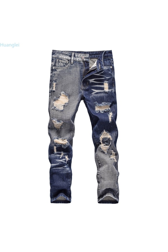 Boy's Fit Ripped Distressed Kids Denim Jeans Pants Boys Sweatpants Joggers
