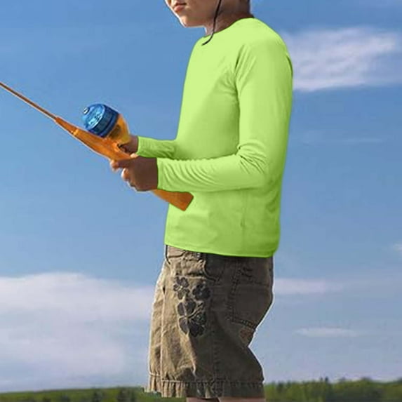 Huanglei Boys Active Tops Long Sleeve Performance Shirt For Kids Sports Training Gym Workout Athletic Tee Comfortable Stretchy Fabric