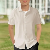 Huanglei Boys And Girls Button Down Shirts Short Sleeve Gradient Shirt Kids Summer Casual Beach Shirts