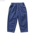 thumbnail image 1 of Huanglei Boys' Denim Style Pants For Summer Wear Breathable Full Cabric Long Trousers For Kids Casual Outdoor Everyday Bottoms ，School Uniform Denim Pants /Size 2-3 Years(Dark Blue), 1 of 4
