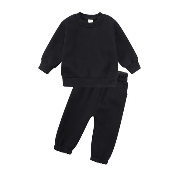 Huanglei Boys Girls Fall Winter Soft Piece Athletic And Jogger Pants Tracksuit Set Casual Fall Sets 5-6 Years