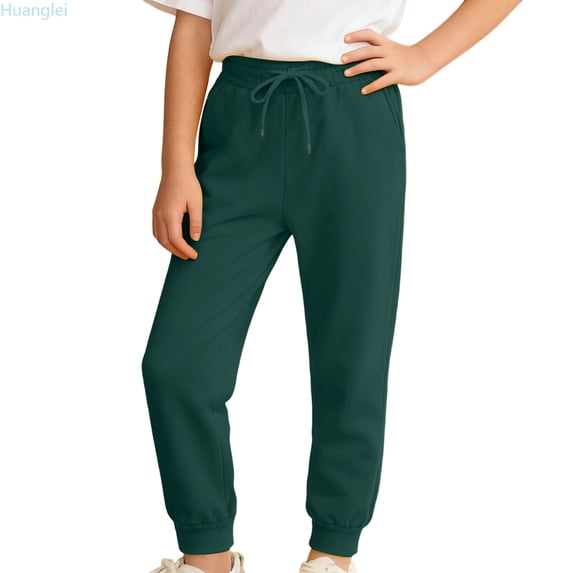Huanglei Boys Jogger Pants For Kids And Big Youth Autumn Winter Sweatpants With Pockets Comfortable Casual Athletic Sportswear Trousers Active Pants