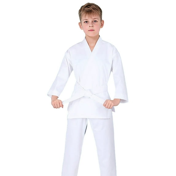 Huanglei Boys Karate Complete Arts Gi For Kids Taekwondo Training Outfit With Belt And Pants Toddler Boys Clothes 3-4 Years